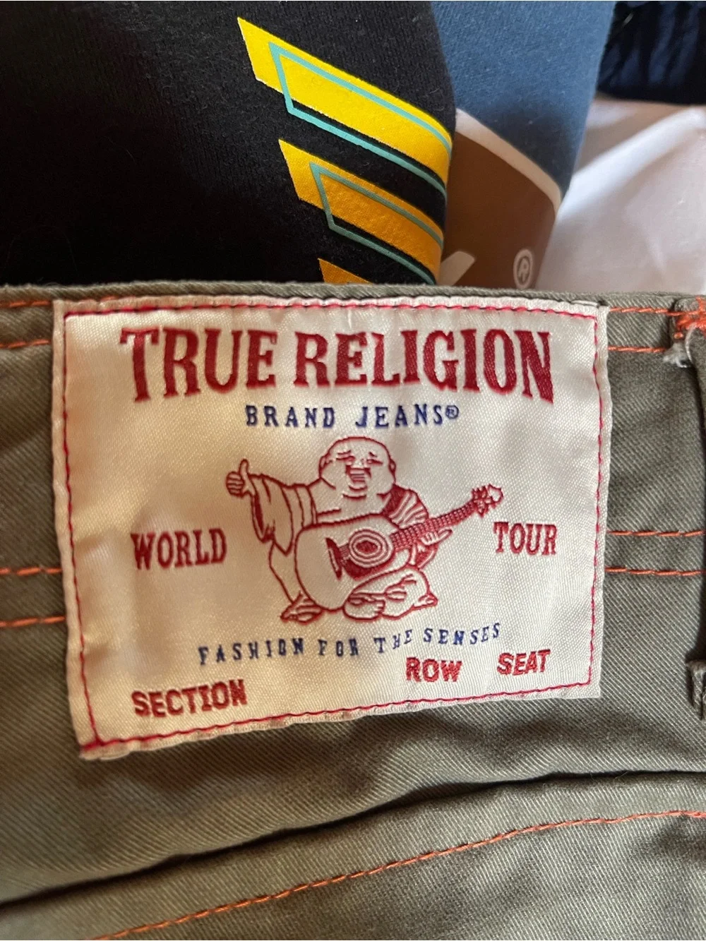 True Religion Men's Olive Green Cargo Pants